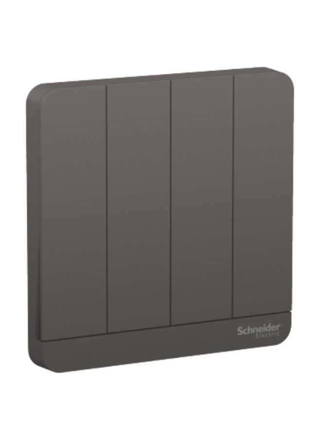 Schneider Electric - Schneider Electric AvatarOn, 4 switches, 16AX, 250V, 1 way, Dark Grey (Model Number-E8334L1_DG) - Image 1