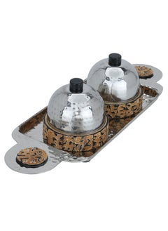 Alsaif Gallery Brown And Black Base Stainless Steel Date Set With 3 Pieces 