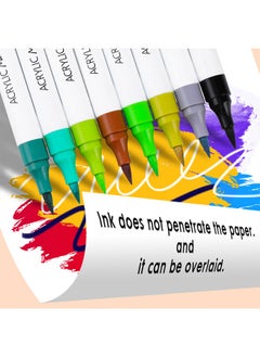 Generic 24 (48 colors) acrylic markers watercolor pen sets art students' hand-painted stackable double-ended double-color color markers  - Image 3