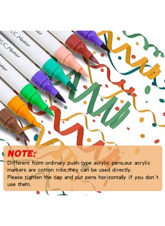 Generic 24 (48 colors) acrylic markers watercolor pen sets art students' hand-painted stackable double-ended double-color color markers  - Image 2