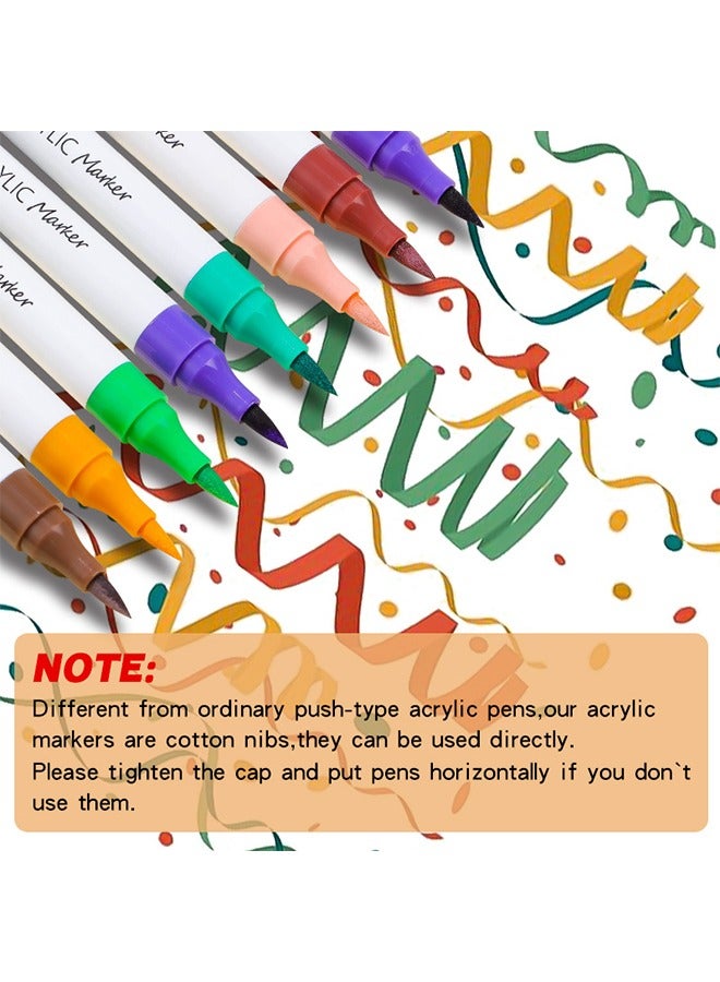 Generic 24 (48 colors) acrylic markers watercolor pen sets art students' hand-painted stackable double-ended double-color color markers  - Image 2