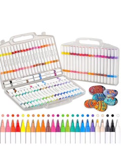 Generic 24 (48 colors) acrylic markers watercolor pen sets art students' hand-painted stackable double-ended double-color color markers  - Image 1