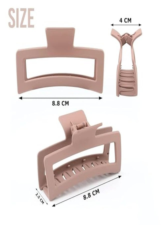 FREEBIES Large Matte Hair Claw Clip | Rectangle Big Clutcher | Strong Grip Thick Hair Clamp | Durable Styling Clip | Women Accessories | Pack of 3 - Image 4