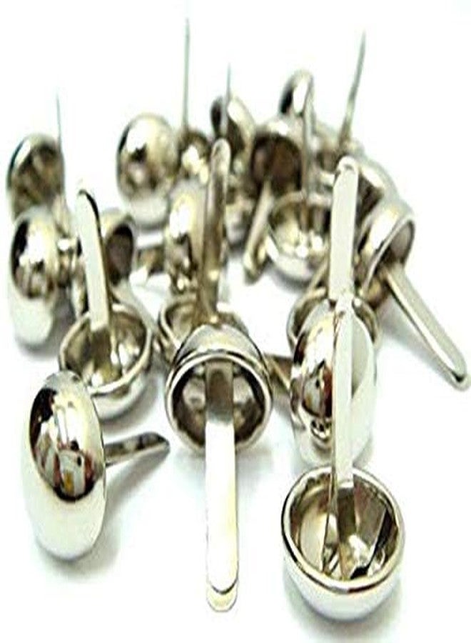 RED APPEL Metal Brad Pins/Split Pin/Rivet/Stud/Skull pins/Spikes/Paper Fastener for Scrapbooking, DIY, Leather Goods, Spikes | 9 mm | Shiny Steel/Silver Colour (Silver Colour, 500, Count) - Image 1