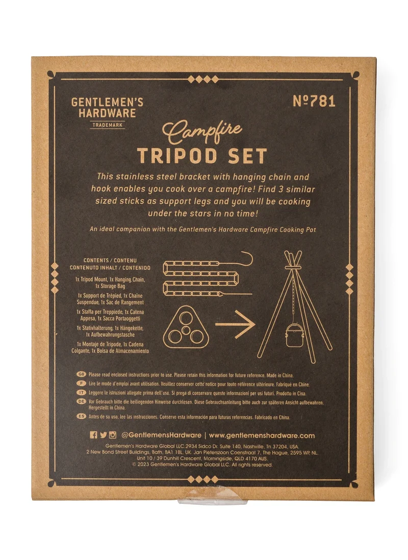 GENTLEMEN'S HARDWARE Campfire Tripod Set