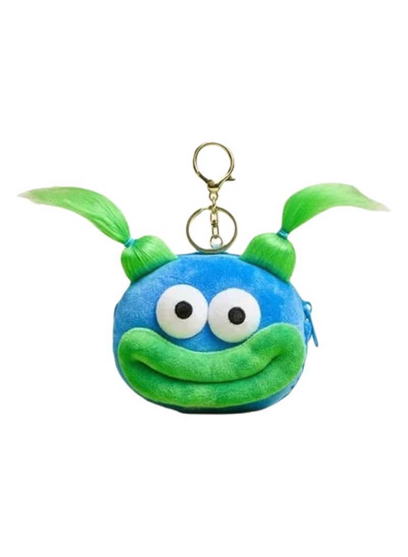 Creative Funny Ugly Pendant Plush Doll, Bag Key Pendant Doll Cartoon Backpack Small Pendant - Coin Purse Braid Jun - Blue
