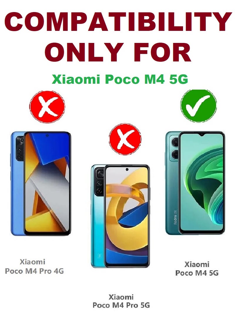 Tempered Glass Screen Protector Clear Designed For Xiaomi Poco M4 5G Full Screen Coverage And Bubble Free