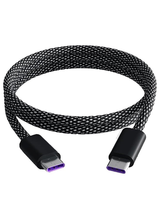 CATANES Fast USB-C to USB-C Cable Premium Braided Fast Charging and Data Transfer, PD Supported 1m - Dark Grey & White - Image 2