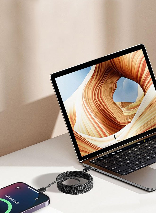 CATANES Fast USB-C to USB-C Cable Premium Braided Fast Charging and Data Transfer, PD Supported 1m - Dark Grey & White - Image 3