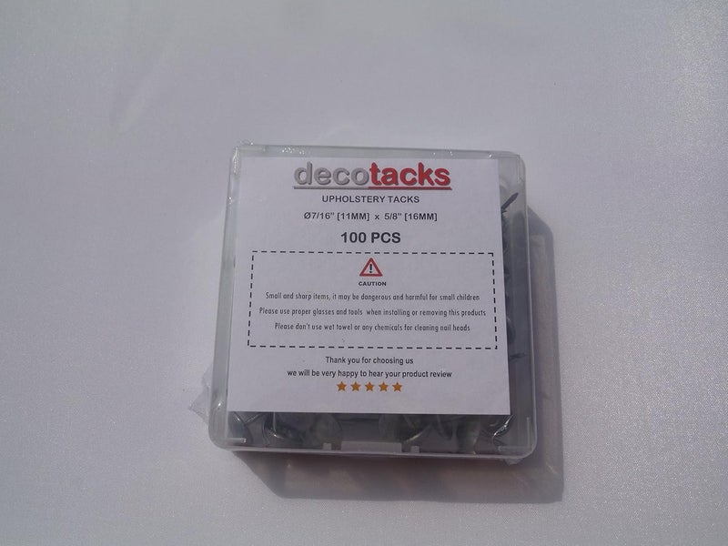 ® 100 Pcs/Box Upholstery Nails,Tacks 7/16in Head Dia [Antique Pewter Finish] DX0511APW