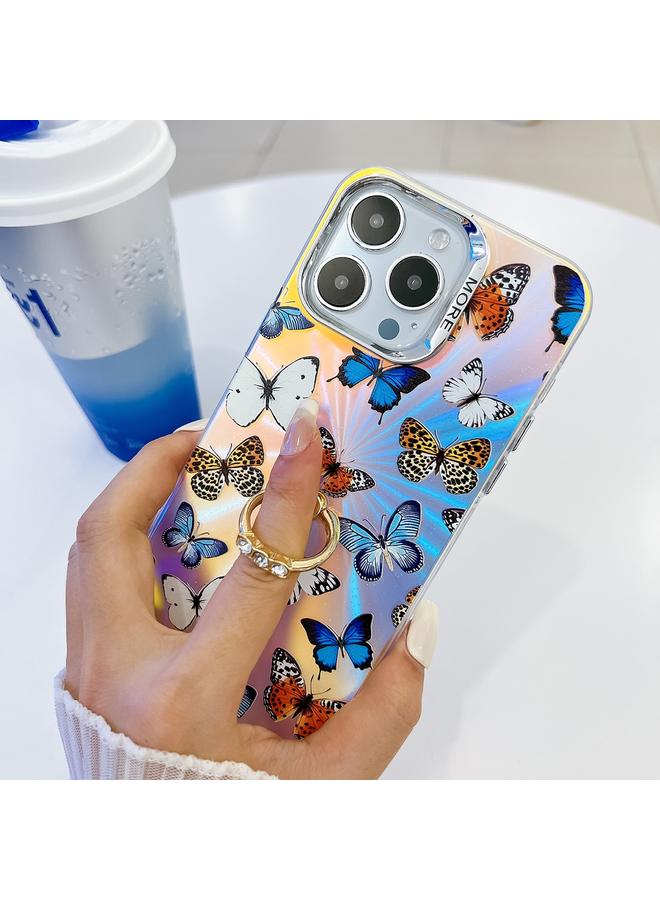 S-TOP Case For iPhone 13 Pro Electroplating Laser Butterfly Ring Holder Phone Case - Image 5