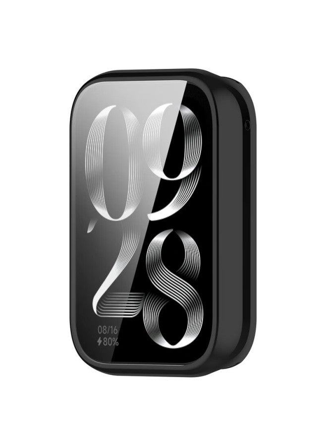 Kmaxai Protective Case + Film Full Cover Integrated Case Dial Soft Case Screen Film Tpu Soft Rubber Scratch-resistant Fingerprint-proof Sports Bracelet Case Black - Image 1