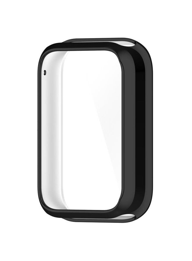 Kmaxai Protective Case + Film Full Cover Integrated Case Dial Soft Case Screen Film Tpu Soft Rubber Scratch-resistant Fingerprint-proof Sports Bracelet Case Black - Image 5