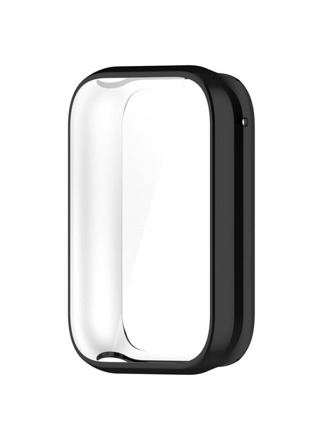 Kmaxai Protective Case + Film Full Cover Integrated Case Dial Soft Case Screen Film Tpu Soft Rubber Scratch-resistant Fingerprint-proof Sports Bracelet Case Black - Image 4