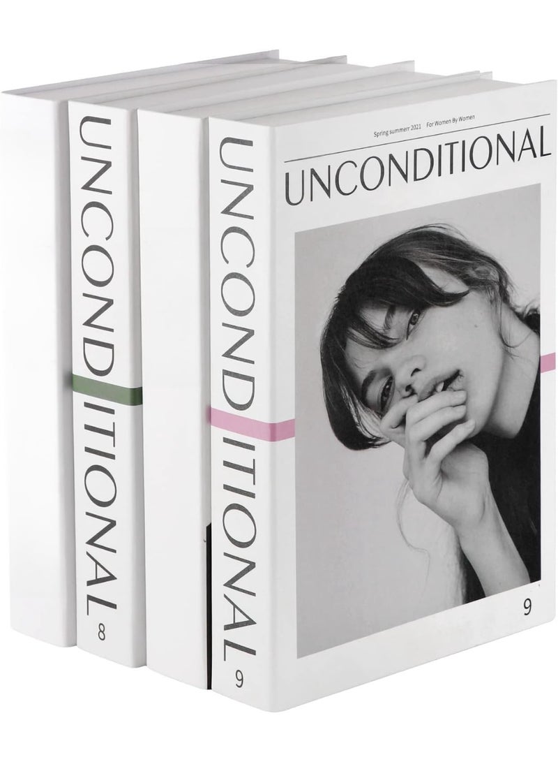 4 قطع كتب اصطناعية للديكور، كتب ديكورية فاخرة وعصرية، ديكور منزلي، رفوف، مدخل عصري، ديكور غرفة المعيشة، كتب مكدسة، ديكور عصري - Image 1