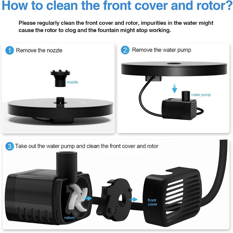 AUTGA Solar Fountain, Floating Solar Powered Water Fountain Pump for Bird Bath, Garden, Pond, Pool, Outdoor (1W) - Image 3