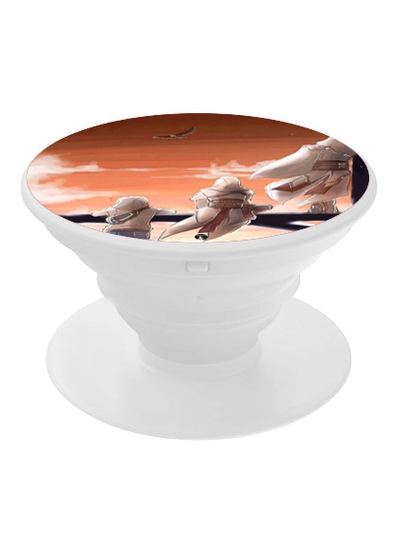 RKN Printed Pop Socket White/Orange/Brown - Image 2