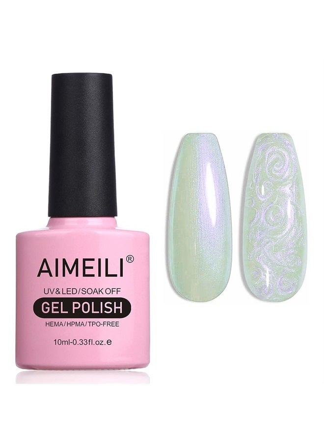 AIMEILI طلاء أظافر جل خالي من الهيما، جل أظافر لامع على شكل حورية البحر - (171) 10 مل - Image 1