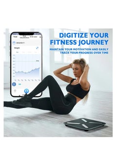 Titan Electronics T Electronics - Smart  Body Weight Scale - Digital Scales for  bathroom use - 14 Different Parameters - 440lb - Black  - Image 4