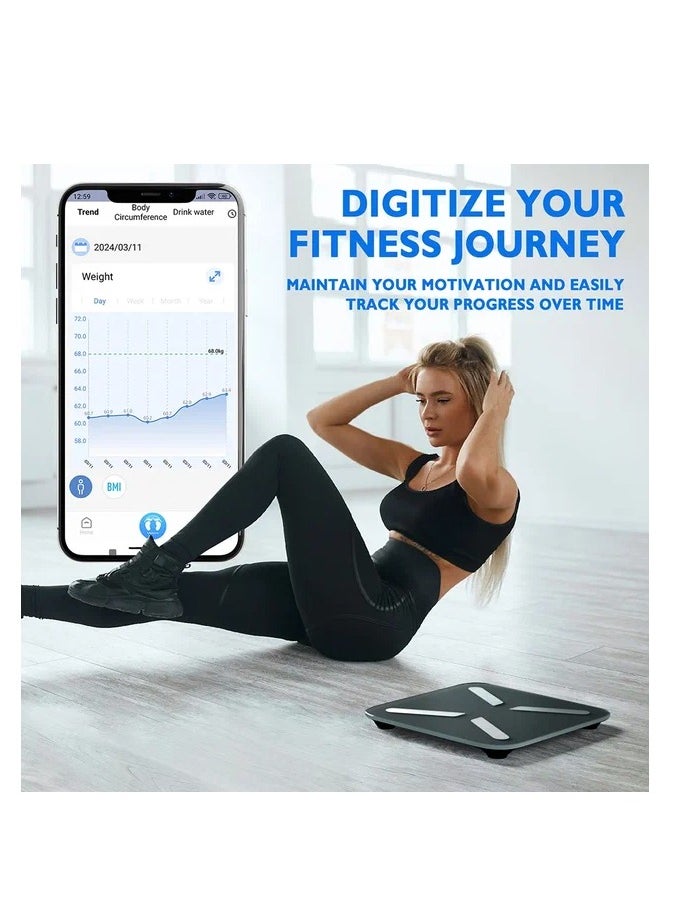 Titan Electronics T Electronics - Smart  Body Weight Scale - Digital Scales for  bathroom use - 14 Different Parameters - 440lb - Black  - Image 4