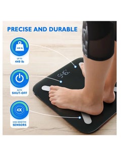 Titan Electronics T Electronics - Smart  Body Weight Scale - Digital Scales for  bathroom use - 14 Different Parameters - 440lb - Black  - Image 3