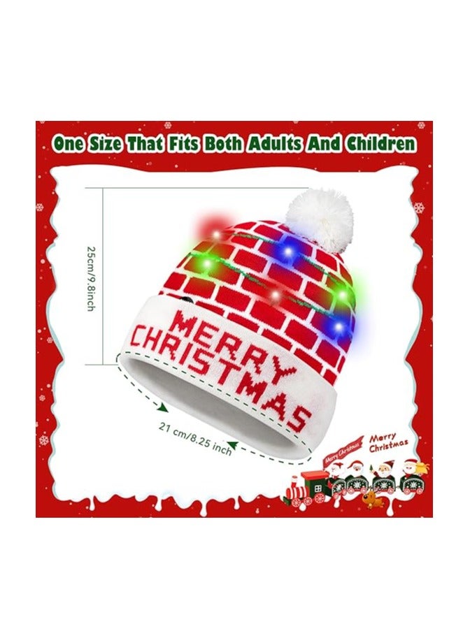 برينت شوب فور مي قبعة صغيرة مضيئة لعيد الميلاد - قبعة شتوية ناعمة ودافئة لحفلات العطلات، وأحداث عيد الميلاد وتقديم الهدايا - تصميم للجنسين للبالغين والأطفال - مثالية لاحتفالات الشتاء - Image 3