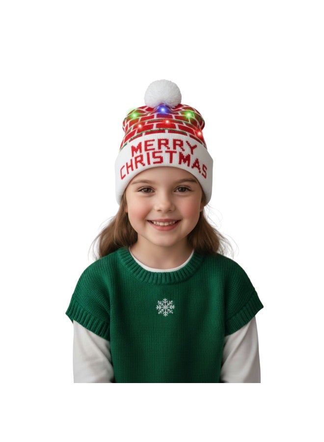 برينت شوب فور مي قبعة صغيرة مضيئة لعيد الميلاد - قبعة شتوية ناعمة ودافئة لحفلات العطلات، وأحداث عيد الميلاد وتقديم الهدايا - تصميم للجنسين للبالغين والأطفال - مثالية لاحتفالات الشتاء - Image 1