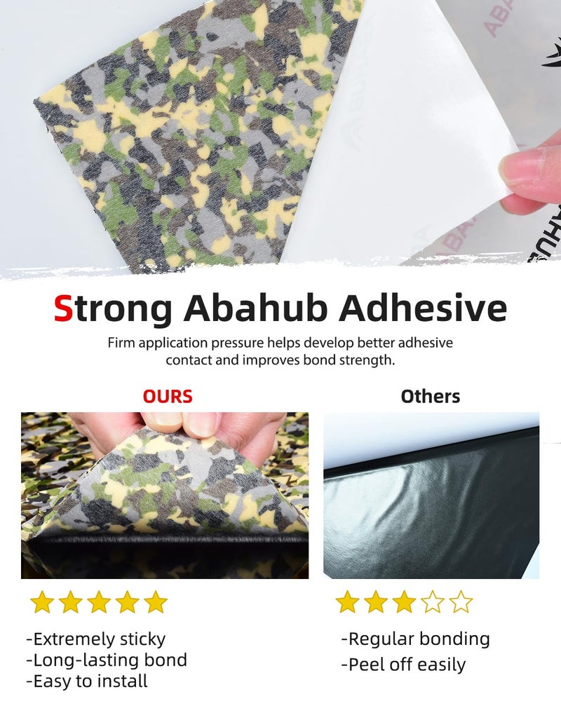 Abahub EVA Foam Boat Decking 48''x16'' Non-Slip Surfboard Traction Pad Grip Mat Self-Adhesive Trimmable Flooring Sheet for Boats SUP Board Kayak Surfing Camouflage Green - Image 2