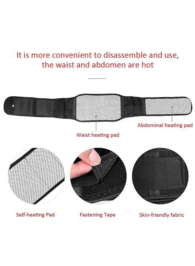 Generic Self Heating Waistband Adjustable Self-Heating Waist Brace for Women Men Lumbar Support Belt Lower Back Brace Protecting the Palace and Warming the Stomach for Cold Weather Black/White Size M - Image 3