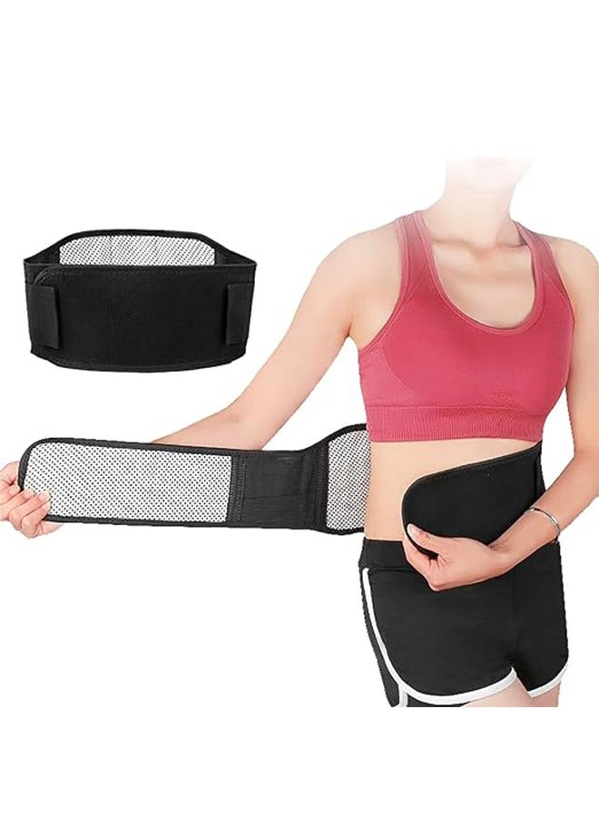 Generic Self Heating Waistband Adjustable Self-Heating Waist Brace for Women Men Lumbar Support Belt Lower Back Brace Protecting the Palace and Warming the Stomach for Cold Weather Black/White Size M - Image 1