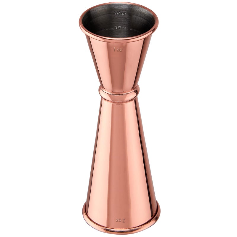 Jigger for Bartending Briout Double Cocktail Jigger Japanese Premium 304 Food Grade Stainless Steel Jigger 2 OZ 1 OZ with Measurements Inside Rose Gold