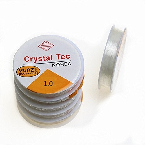 Crystal Tec Elastic Beading Cord String Thread for Necklace Bracelet DIY (5 Pieces, 10m 1.0mm) - Image 1