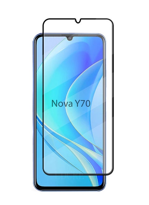 Huawei Nova Y70 Screen Protector – Premium Edge to Edge Tempered Glass Protector, High Transparency, Delicate Touch, Anti-Explosion, Smooth Arc Edges, Easy Installation