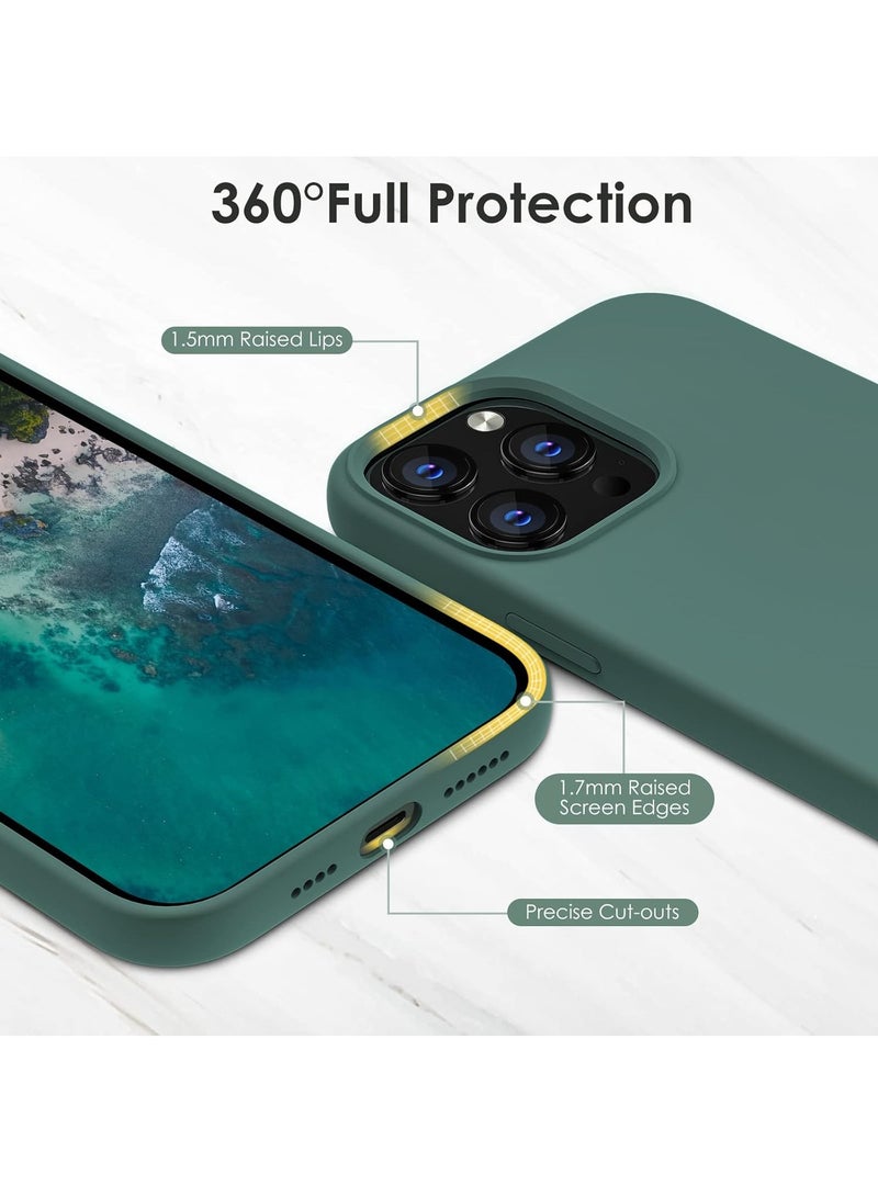 MIGOFAST Silicone Case for iPhone 13 Pro Max Ultra Slim Shockproof Protective Phone Case with Soft Anti Scratch Microfiber Lining  6.7 inch Pine Green - Image 2
