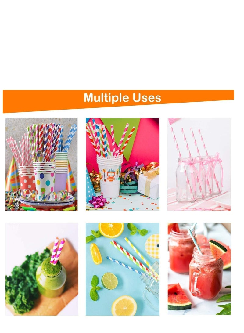 4basix Biodegradable Paper Straws Pack of 100 Multicolor Eco Friendly and Sustainable Alternative for Plastic Straws - Image 4