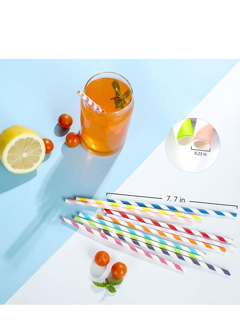 4basix Biodegradable Paper Straws Pack of 100 Multicolor Eco Friendly and Sustainable Alternative for Plastic Straws - Image 2