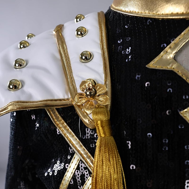 زي تنكري للاطفال رومي زوي ميرا ديمون هانترز، سلسلة سوداء وذهبية، مستوحى من كيه بوب - Image 5