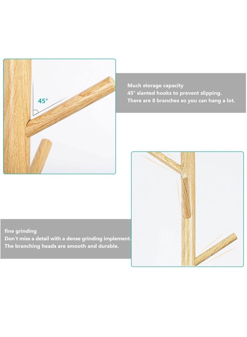 Hihonor Coat Rack Stand,Wooden Coat Rack Freestanding with Shelf,Coat Tree for Clothes/Bag/Hats, Hanger Stand for Entryway/Living Room/Bedroom/Office (Original) - Image 5