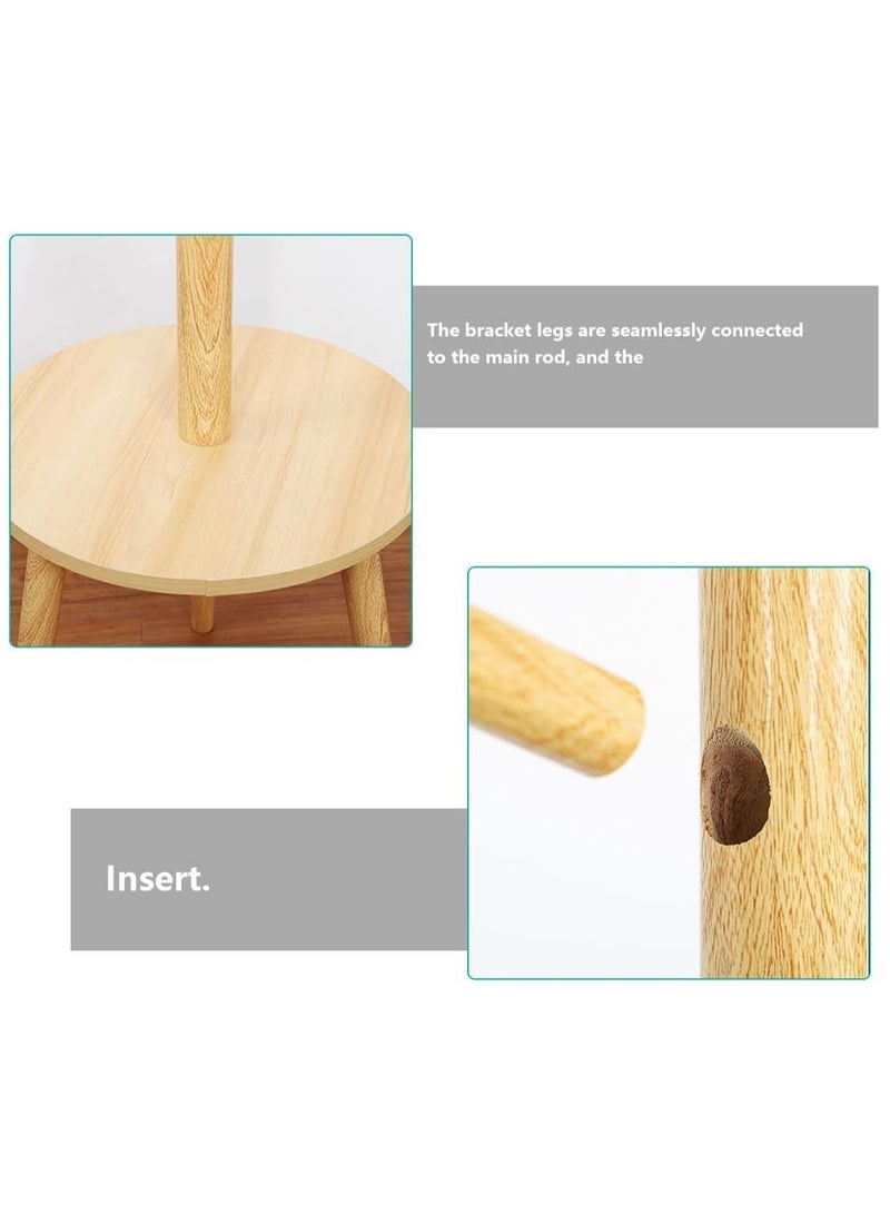 Hihonor Coat Rack Stand,Wooden Coat Rack Freestanding with Shelf,Coat Tree for Clothes/Bag/Hats, Hanger Stand for Entryway/Living Room/Bedroom/Office (Original) - Image 4