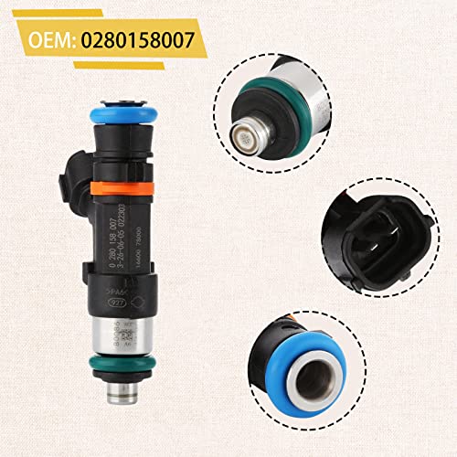 Pjvmvo 0280158007 OE 4.0L Performance Fuel Injectors,Compatible with/Nissan 4.0 Xterra Frontier,Compatible with/Nissan 5.6L Armada Pathfinder Titan 2006 2007 2008 2009 2010 2012 2013 |12 Holes| |Set of 6| - Image 4