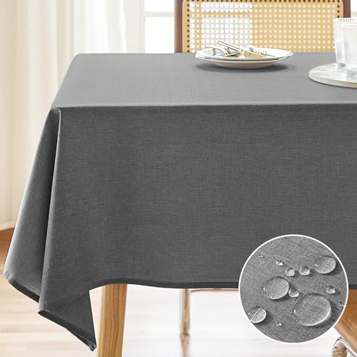 AUSSPVOCT Textured Tablecloth Rectangle 60x104 Water Resistant Spill-Proof Wipeable Table Cloth Wrinkle Free Fabric Dining Table Cover for Birthday Party Farmhouse Spring Kitchen Tablecloths - Image 1