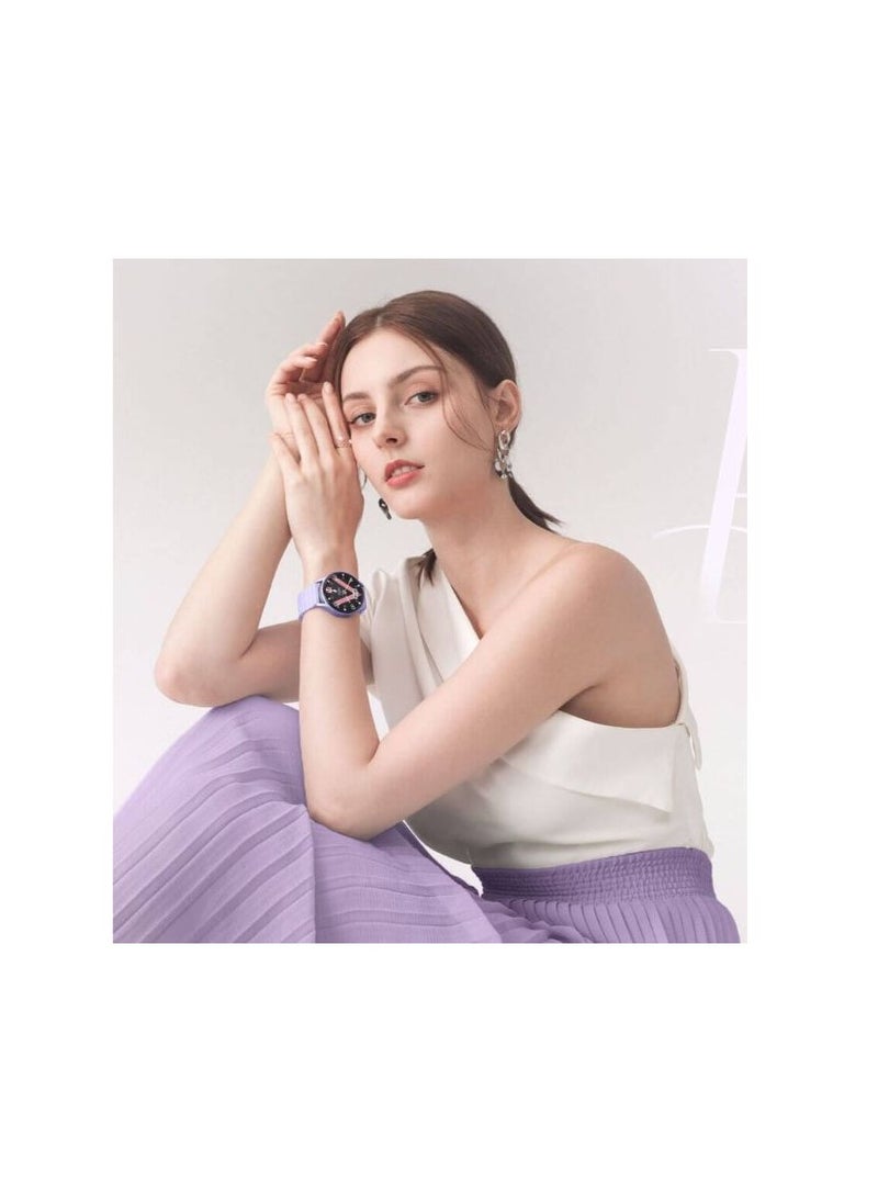 KIESLECT - Lora  Calling Watch Lady Smart watch With 1.3" AMOLED Touch Screen/24H Heart Rate & SPO2 & Sleep Monitor/Smart watch Women/Double Straps(Purple) - Image 1
