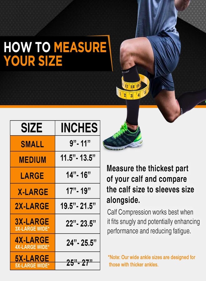 Doc Miller Calf Compression Sleeve for Men & Women - Knee High 30-40 mmHg Footless Compression Socks for Shin Splint Relief, Leg Swelling, Varicose Veins, Nurses, Running, Travel, Wide Calf, 1 Pair - Image 3