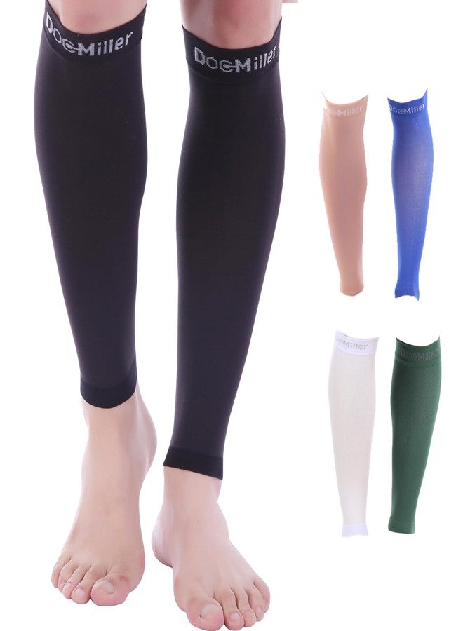 Doc Miller Calf Compression Sleeve for Men & Women - Knee High 30-40 mmHg Footless Compression Socks for Shin Splint Relief, Leg Swelling, Varicose Veins, Nurses, Running, Travel, Wide Calf, 1 Pair - Image 1