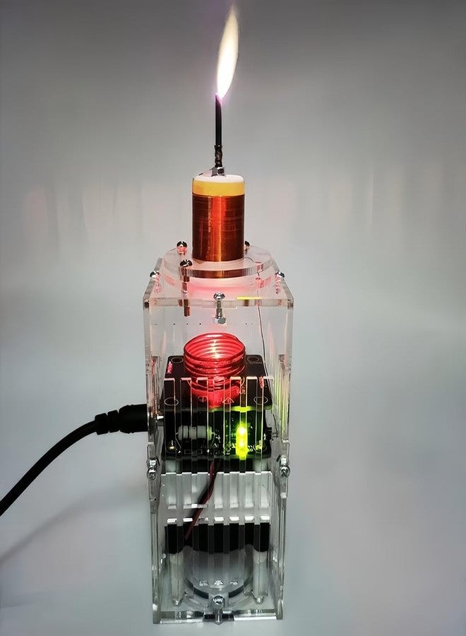 Yoqanr Tesla Coil Frequency HFSSTC Electronic Candle, 36-40V DC High Frequency Tesla Coil, Plasma Flame Experimental Coil Set with Power Adapter & Shell Accessories, Science Experiment Model - Image 1