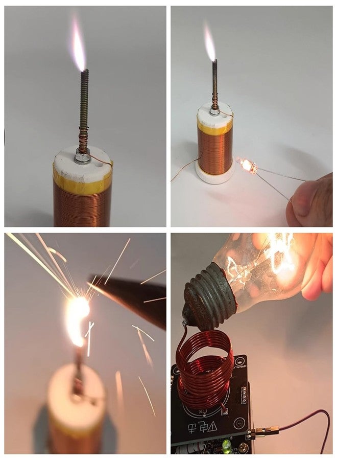 Yoqanr Tesla Coil Frequency HFSSTC Electronic Candle, 36-40V DC High Frequency Tesla Coil, Plasma Flame Experimental Coil Set with Power Adapter & Shell Accessories, Science Experiment Model - Image 3