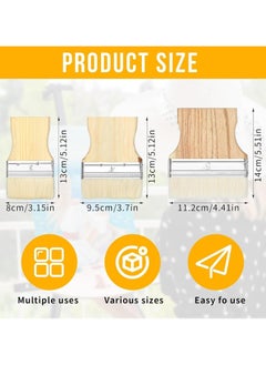 Oasisgalore 3-Piece Flat Paddle Paint Brush Set - 3/4/5 Inch Wide Brushes for Wall, Wood, Oil, and Acrylic Painting  - Image 2