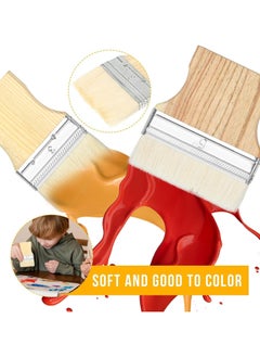 Oasisgalore 3-Piece Flat Paddle Paint Brush Set - 3/4/5 Inch Wide Brushes for Wall, Wood, Oil, and Acrylic Painting  - Image 4