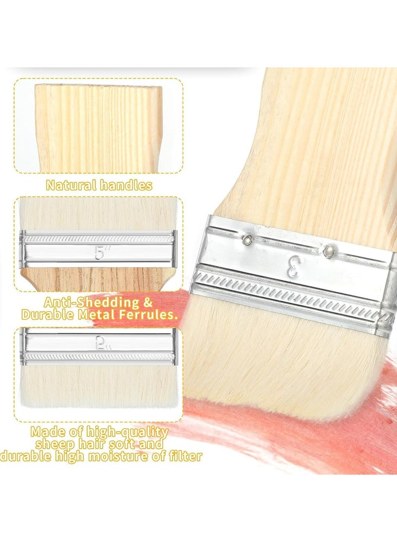 Oasisgalore 3-Piece Flat Paddle Paint Brush Set - 3/4/5 Inch Wide Brushes for Wall, Wood, Oil, and Acrylic Painting  - Image 3