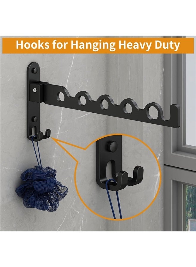 Wall Mounted Drying Rack Clothing Foldable, Laundry Drying Rack Collapsible, Folding Clothes Hanger Holder, Matte Black(one Pack) - Image 3